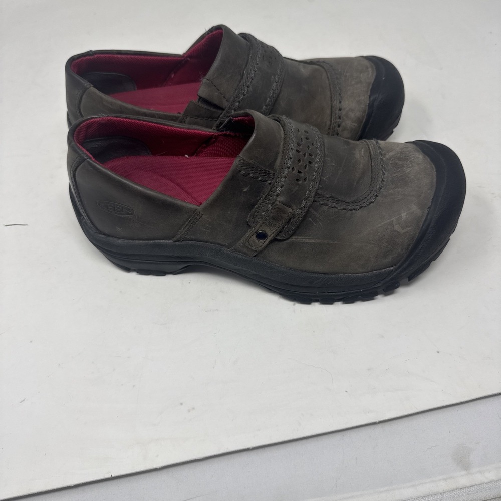 KEEN Kaci Leather Slip On Shoes Brown Women's Size 6.5 Comfort Casual